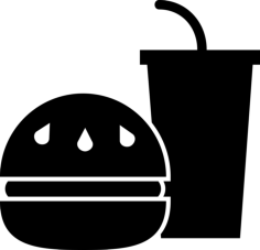 Burger And Soda Meal Icon Svg Vector, Free Vectors File